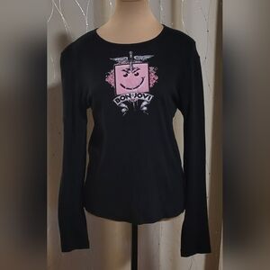 ​Vintage Bon Jovi Have A Nice Day Rhinestone Graphic Long Sleeve Tee Size Medium